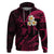 Custom Oahu Hawaii Hoodie Polynesian Tattoo and Pacific Plumeria Pink Vibe LT9 Pullover Hoodie Pink - Polynesian Pride