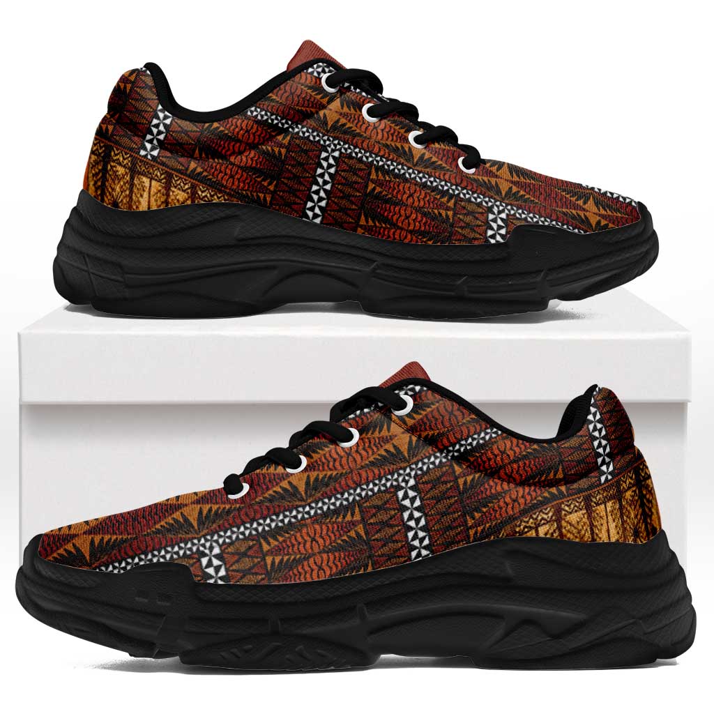 Malo e Lelei Tonga Chunky Sneakers Tongan Ngatu Tapa Cloth - Polynesian Pride