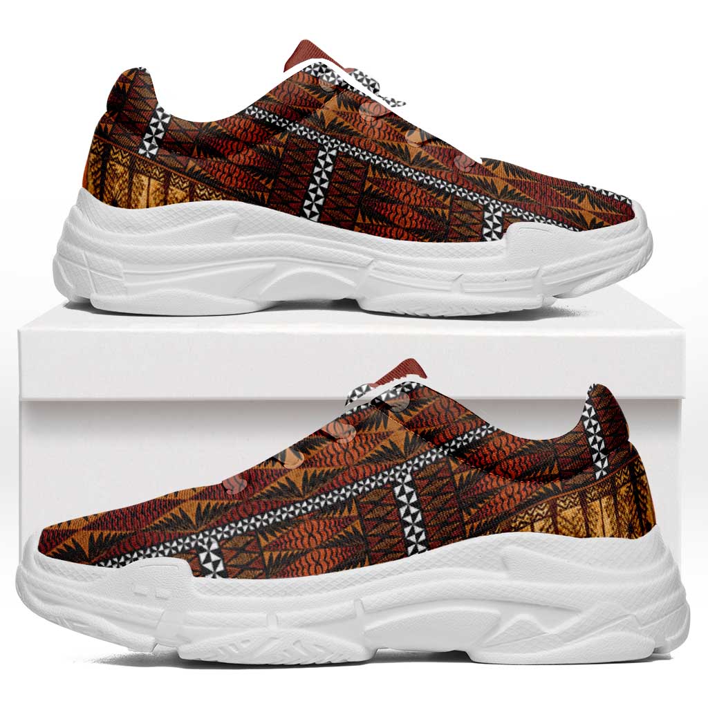 Malo e Lelei Tonga Chunky Sneakers Tongan Ngatu Tapa Cloth - Polynesian Pride