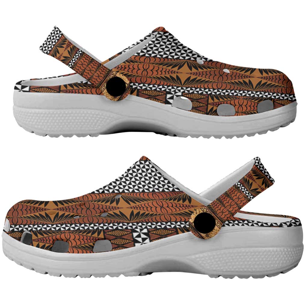 Malo e Lelei Tonga Clogs Shoes Tongan Ngatu Tapa Cloth - Polynesian Pride