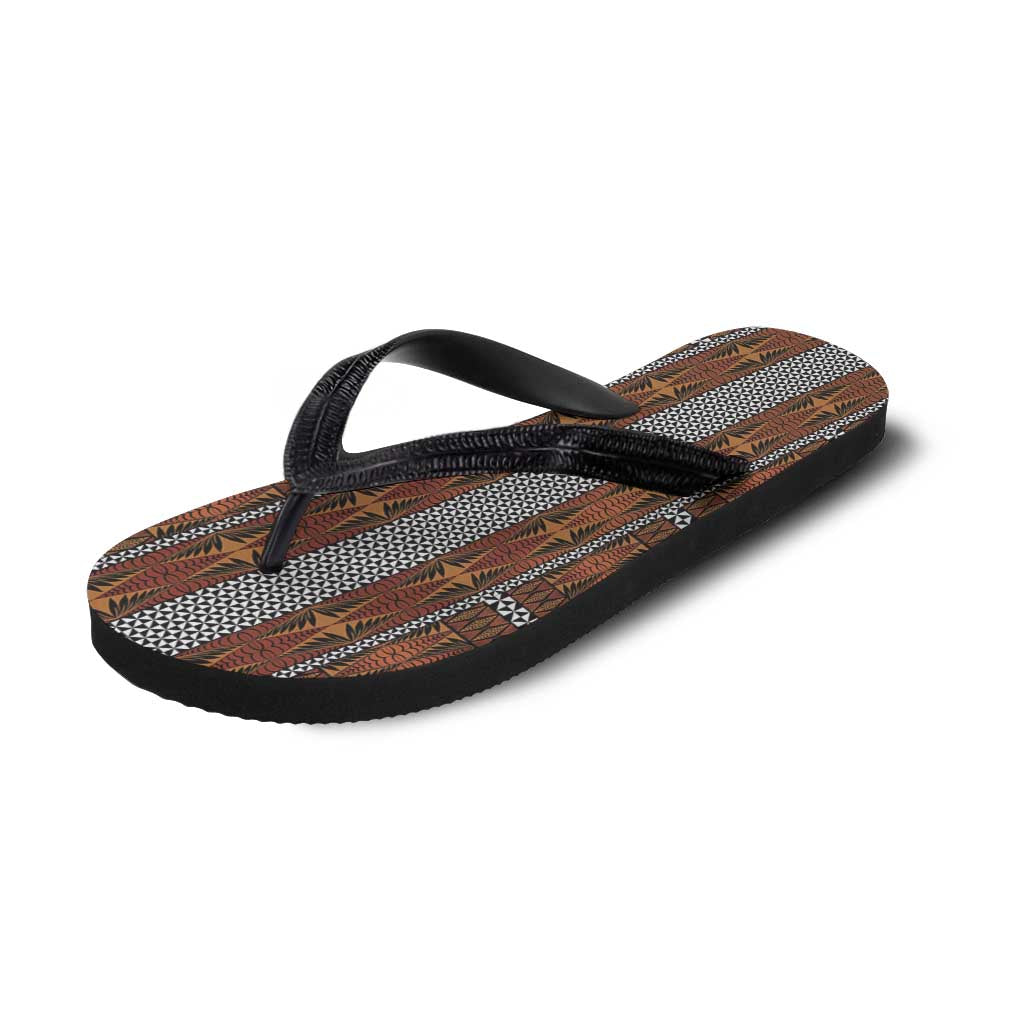 Malo e Lelei Tonga Flip Flops Tongan Ngatu Tapa Cloth - Polynesian Pride