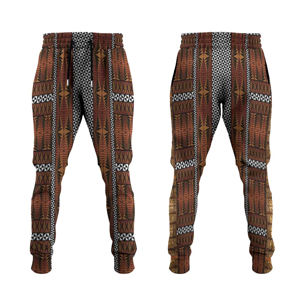 Malo e Lelei Tonga Jogger Pants Tongan Ngatu Tapa Cloth - Polynesian Pride