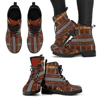 Malo e Lelei Tonga Leather Boots Tongan Ngatu Tapa Cloth LT14 - Polynesian Pride