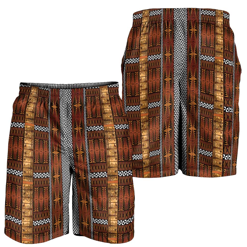 Malo e Lelei Tonga Shorts for Men Tongan Ngatu Tapa Cloth - Polynesian Pride