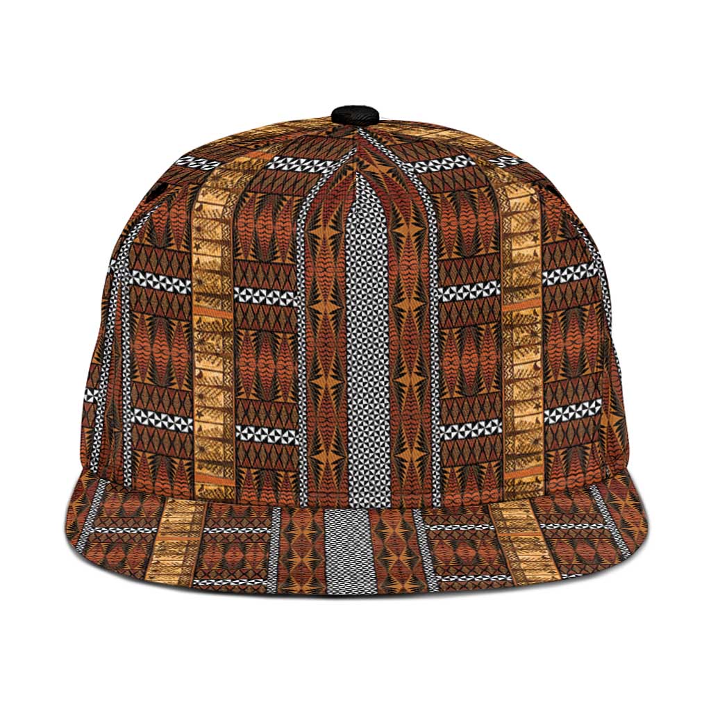 Malo e Lelei Tonga Snapback Cap Tongan Ngatu Tapa Cloth - Polynesian Pride