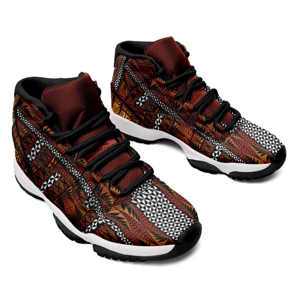 Malo e Lelei Tonga Sneakers J11 Tongan Ngatu Tapa Cloth - Polynesian Pride