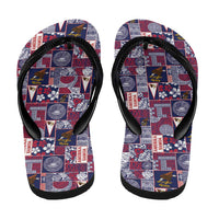 Manuia le Kerisimasi American Samoa Flip Flops Pacific Patchwork Xmas Vibes - Polynesian Pride