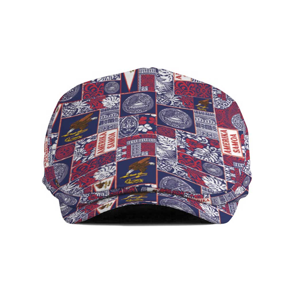 Manuia le Kerisimasi American Samoa Jeff Hat Pacific Patchwork Xmas Vibes LT9 Blue - Polynesian Pride