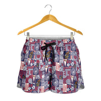 Manuia le Kerisimasi American Samoa Shorts for Women Pacific Patchwork Xmas Vibes - Polynesian Pride