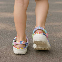 Maori Kowhaiwhai Taniko Patchwork Rainbow Motifs Clogs Shoes