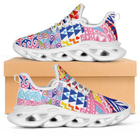 Maori Kowhaiwhai Taniko Patchwork Rainbow Motifs Clunky Sneakers