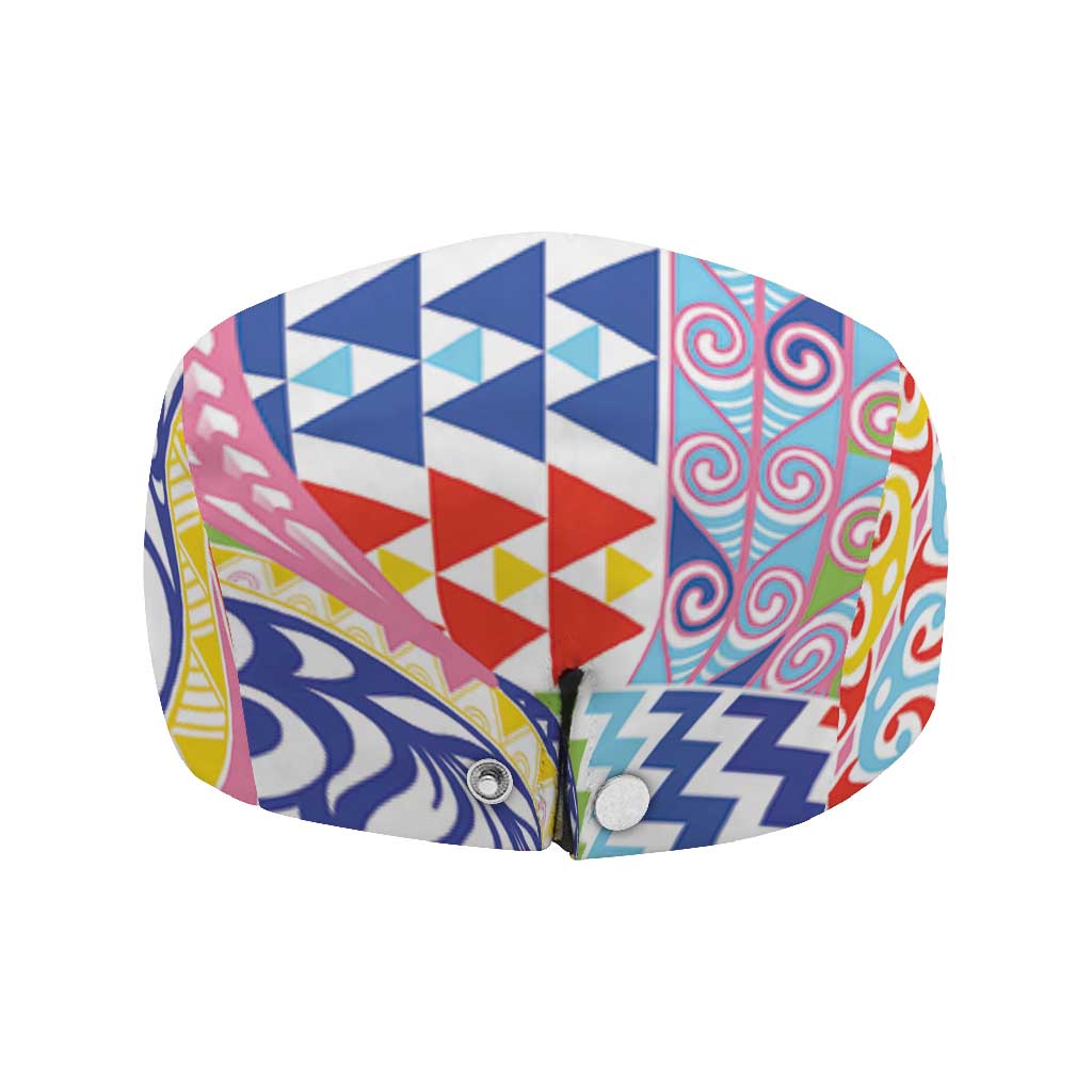 Maori Kowhaiwhai Taniko Patchwork Rainbow Motifs Jeff Hat