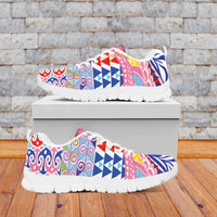 Maori Kowhaiwhai Taniko Patchwork Rainbow Motifs Sneakers
