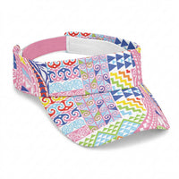 Maori Kowhaiwhai Taniko Patchwork Rainbow Motifs Sun Visor Cap