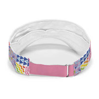 Maori Kowhaiwhai Taniko Patchwork Rainbow Motifs Sun Visor Cap