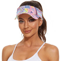 Maori Kowhaiwhai Taniko Patchwork Rainbow Motifs Sun Visor Cap