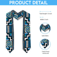 Maori Matariki Graduation Stole Green Galaxy Aesthetic Koru Art LT01 - Polynesian Pride