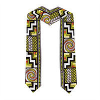 Maori Matariki Graduation Stole Yellow Galaxy Aesthetic Koru Art LT01 - Polynesian Pride