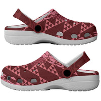 Maroon Aloha Hawaii Clogs Shoes Hawaiian Kakau Ohia Lehua Lei - Polynesian Pride