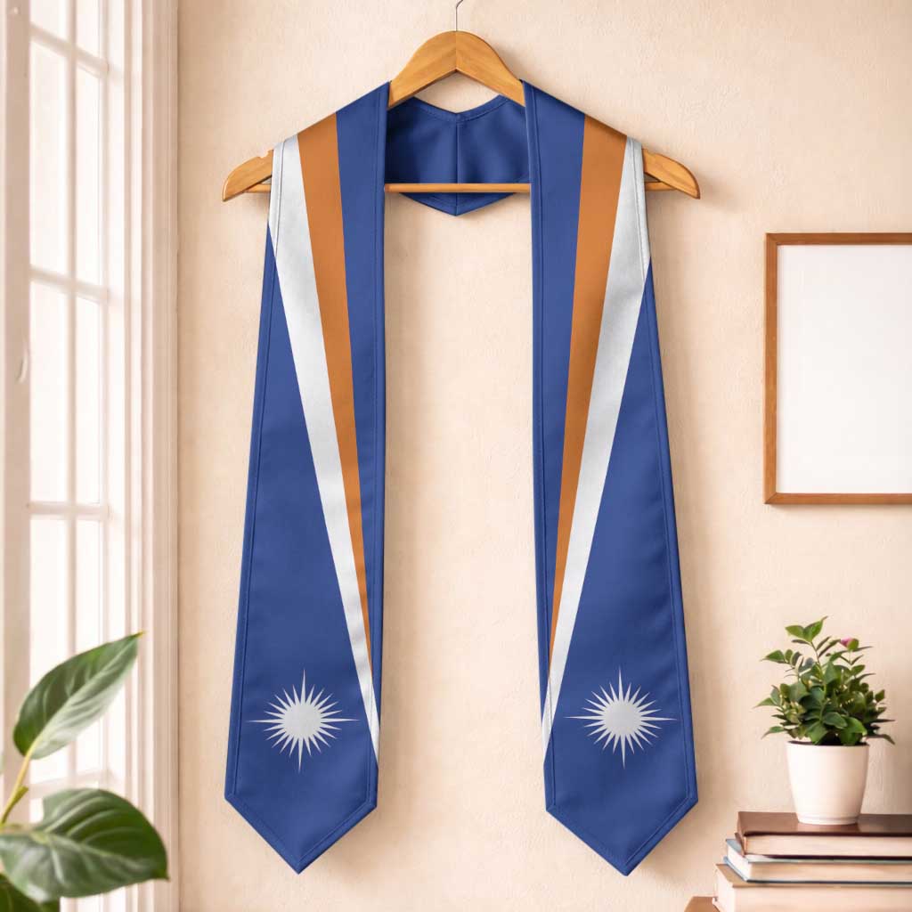 Marshall Islands Graduation Stole Flag Style LT05 One Size Blue - Polynesian Pride