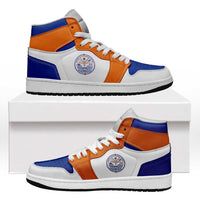 Marshall Islands High Sneakers AJ1 Coat Of Arms Flag Inspired LT05 Orange - Polynesian Pride