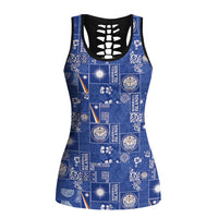 Marshall Islands Merry Christmas Hollow Tank Top Pacific Patchwork Xmas Vibes - Polynesian Pride