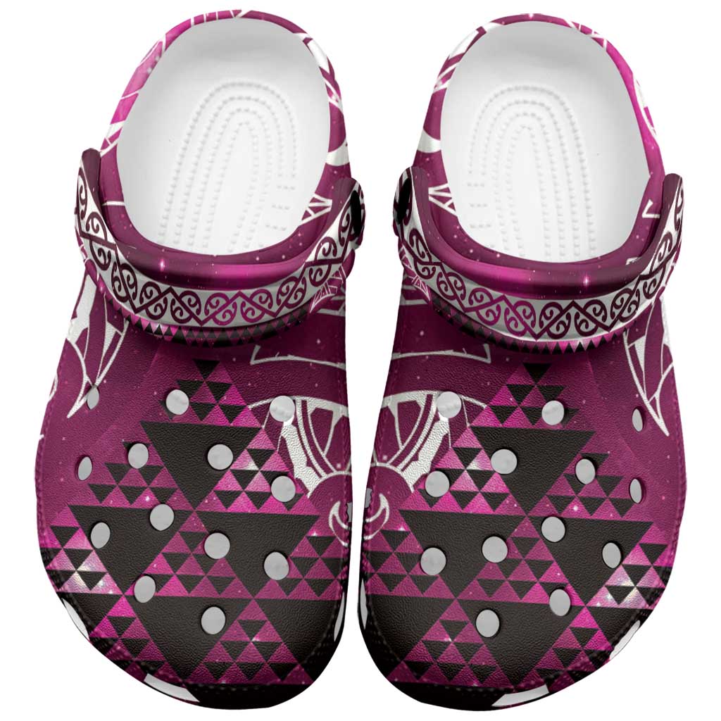 Matariki New Zealand Clogs Shoes NZ Niho Taniwha Maori New Year Pink Galaxy LT14 Pink - Polynesian Pride