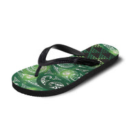 Matariki New Zealand Flip Flops NZ Niho Taniwha Maori New Year Green Galaxy