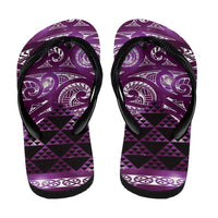 Matariki New Zealand Flip Flops NZ Niho Taniwha Maori New Year Purple Galaxy