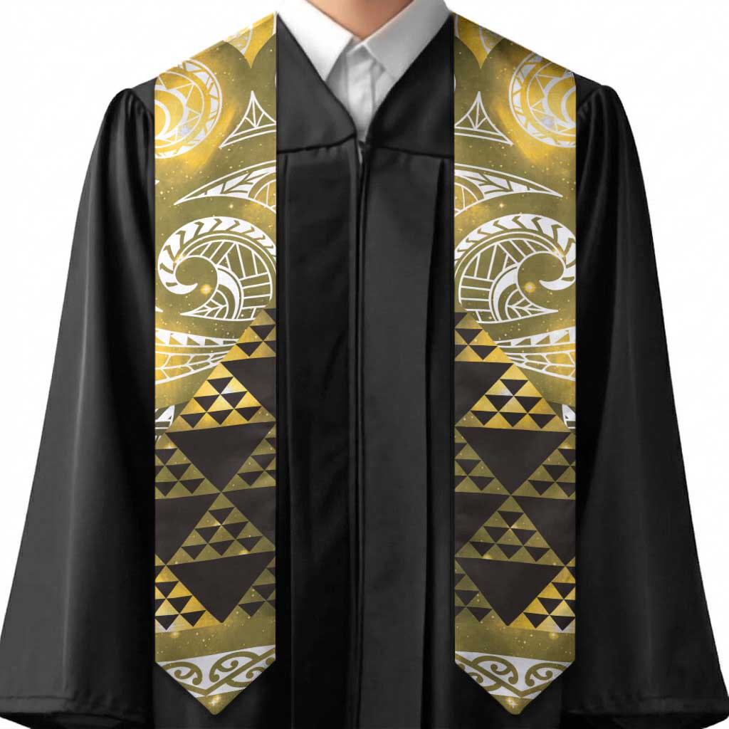 Matariki New Zealand Graduation Stole NZ Niho Taniwha Maori New Year Yellow Galaxy
