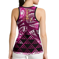 Matariki New Zealand Hollow Tank Top NZ Niho Taniwha Maori New Year Pink Galaxy LT14 - Polynesian Pride