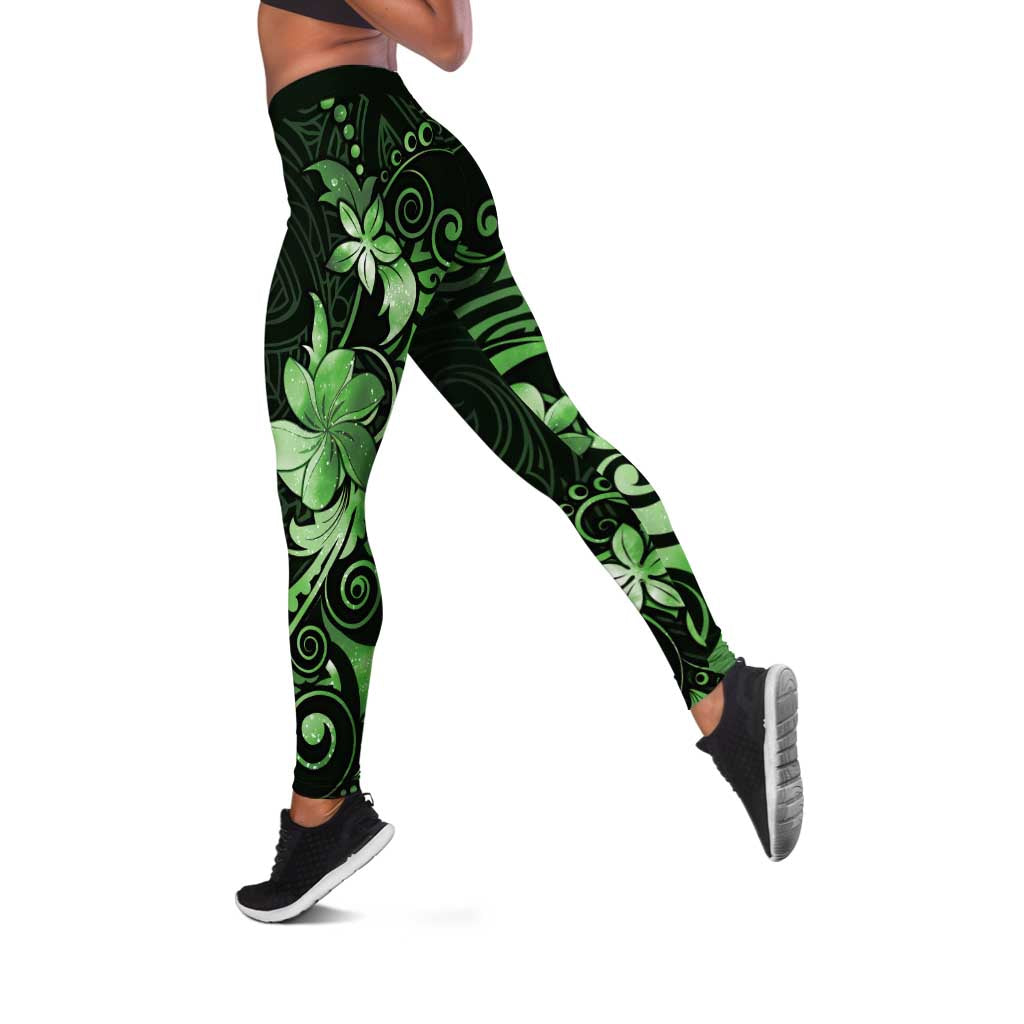 Matariki New Zealand Leggings Maori Pattern Green Galaxy LT05 Green - Polynesian Pride