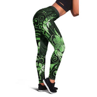 Matariki New Zealand Leggings Maori Pattern Green Galaxy LT05 - Polynesian Pride