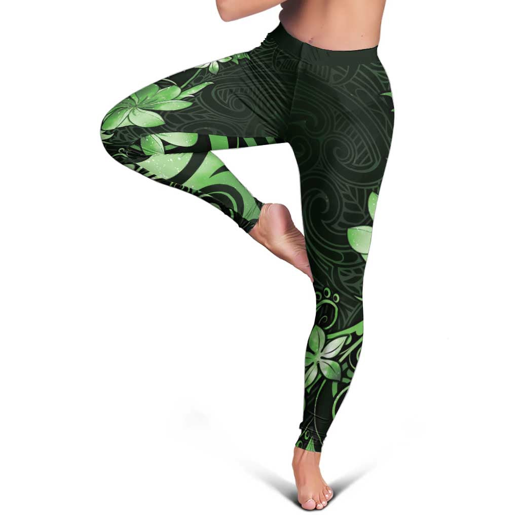 Matariki New Zealand Leggings Maori Pattern Green Galaxy LT05 - Polynesian Pride