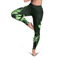 Matariki New Zealand Leggings Maori Pattern Green Galaxy LT05 - Polynesian Pride