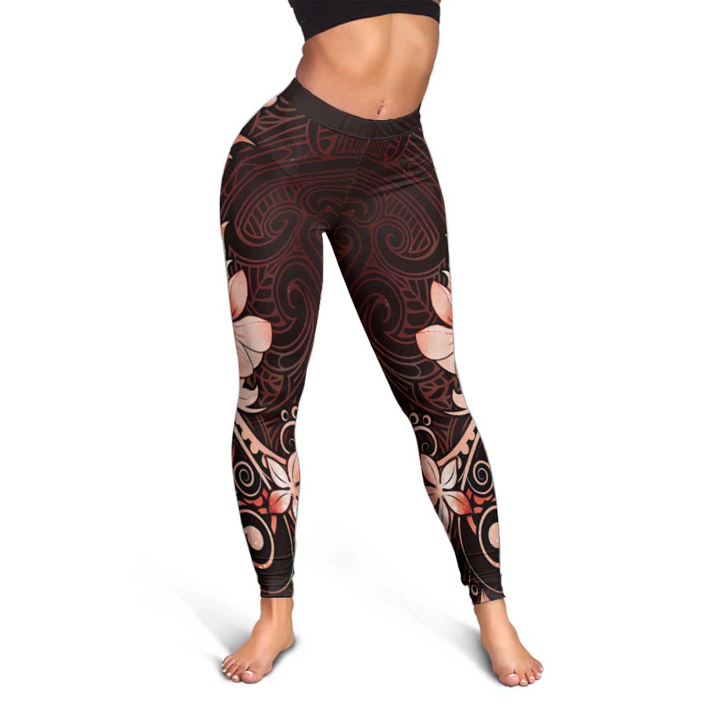 Matariki New Zealand Leggings Maori Pattern Red Galaxy LT05 - Polynesian Pride