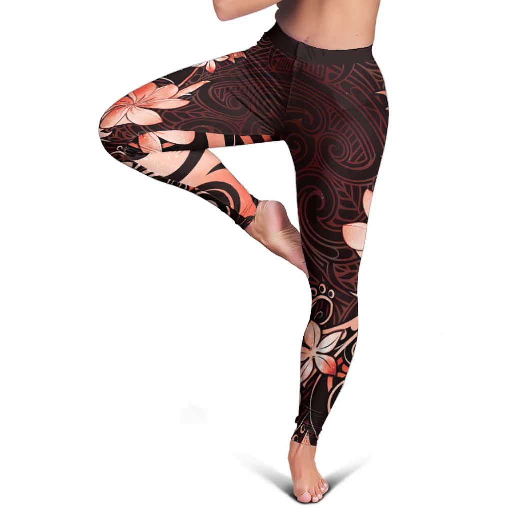 Matariki New Zealand Leggings Maori Pattern Red Galaxy LT05 - Polynesian Pride