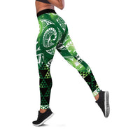 Matariki New Zealand Leggings NZ Niho Taniwha Maori New Year Green Galaxy