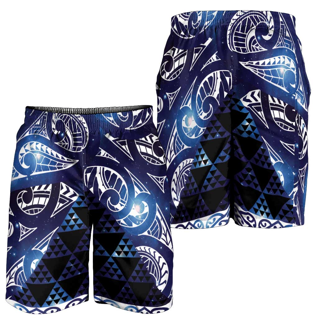 Matariki New Zealand Shorts for Men NZ Niho Taniwha Maori New Year Blue Galaxy