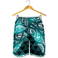 Matariki New Zealand Shorts for Men NZ Niho Taniwha Maori New Year Cyan Galaxy LT14 - Polynesian Pride