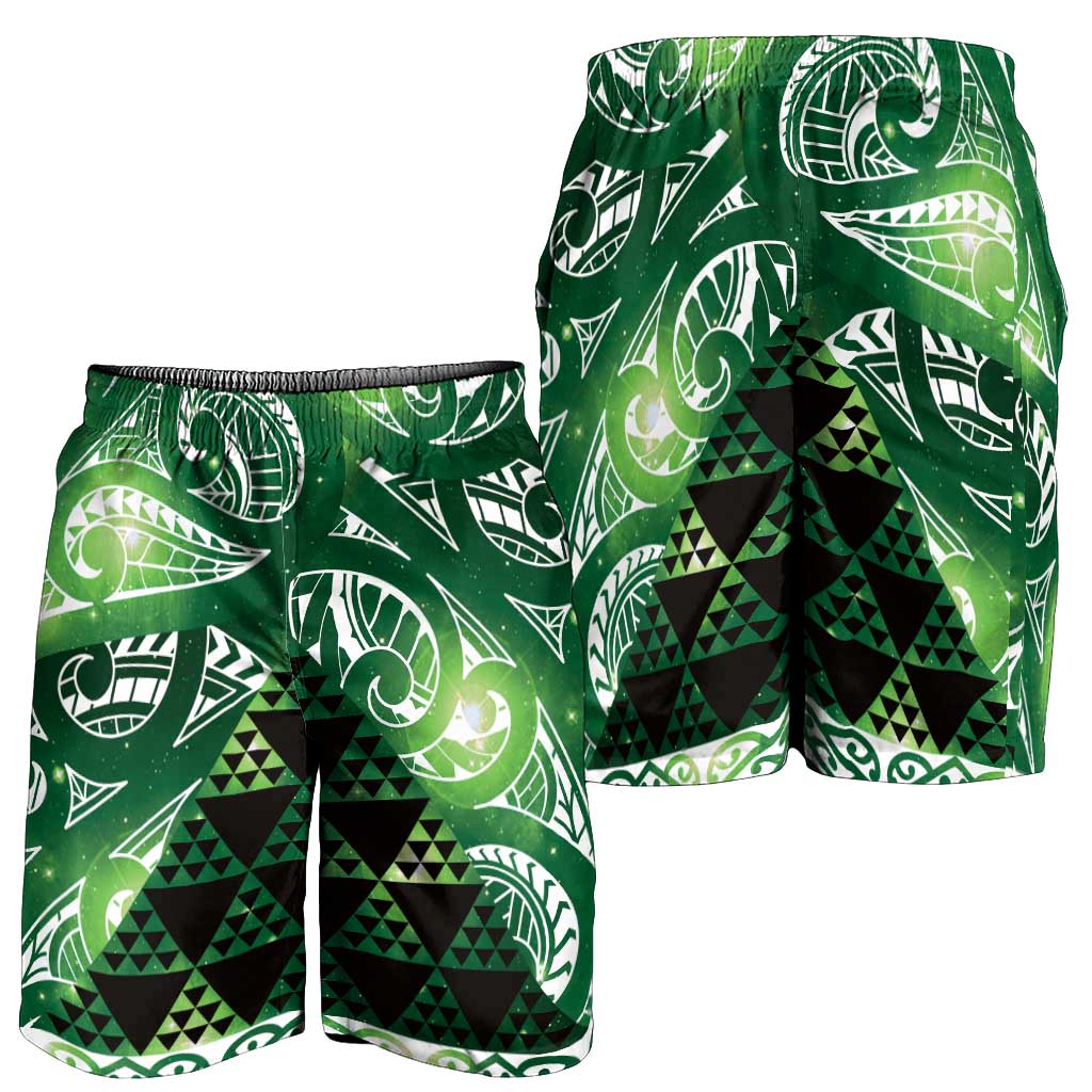 Matariki New Zealand Shorts for Men NZ Niho Taniwha Maori New Year Green Galaxy LT14 - Polynesian Pride