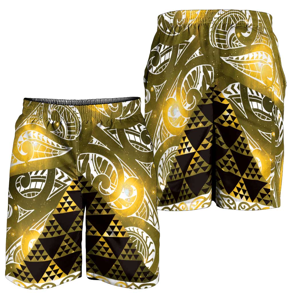 Matariki New Zealand Shorts for Men NZ Niho Taniwha Maori New Year Yellow Galaxy LT14 - Polynesian Pride
