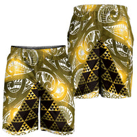 Matariki New Zealand Shorts for Men NZ Niho Taniwha Maori New Year Yellow Galaxy LT14 - Polynesian Pride