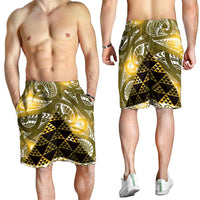 Matariki New Zealand Shorts for Men NZ Niho Taniwha Maori New Year Yellow Galaxy LT14 - Polynesian Pride