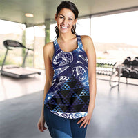 Matariki New Zealand Women Racerback Tank NZ Niho Taniwha Maori New Year Blue Galaxy LT14 - Polynesian Pride