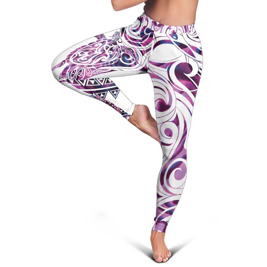 Mawhero Paua Shell Kowhaiwhai Taniko Leggings Turtle Tattoo Maori Tribal Style