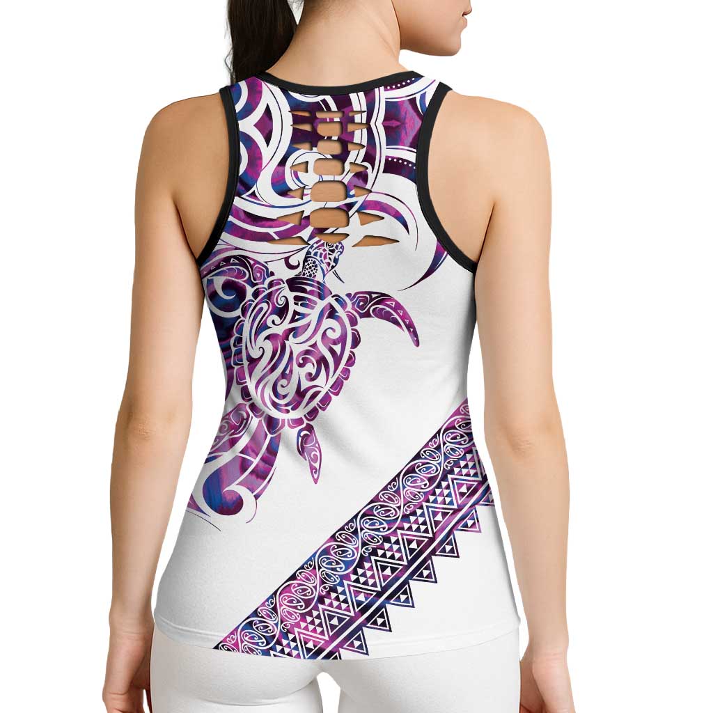 Mawhero Paua Shell Kowhaiwhai Taniko Personalised Hollow Tank Top Turtle Tattoo Maori Tribal Style LT9 - Polynesian Pride