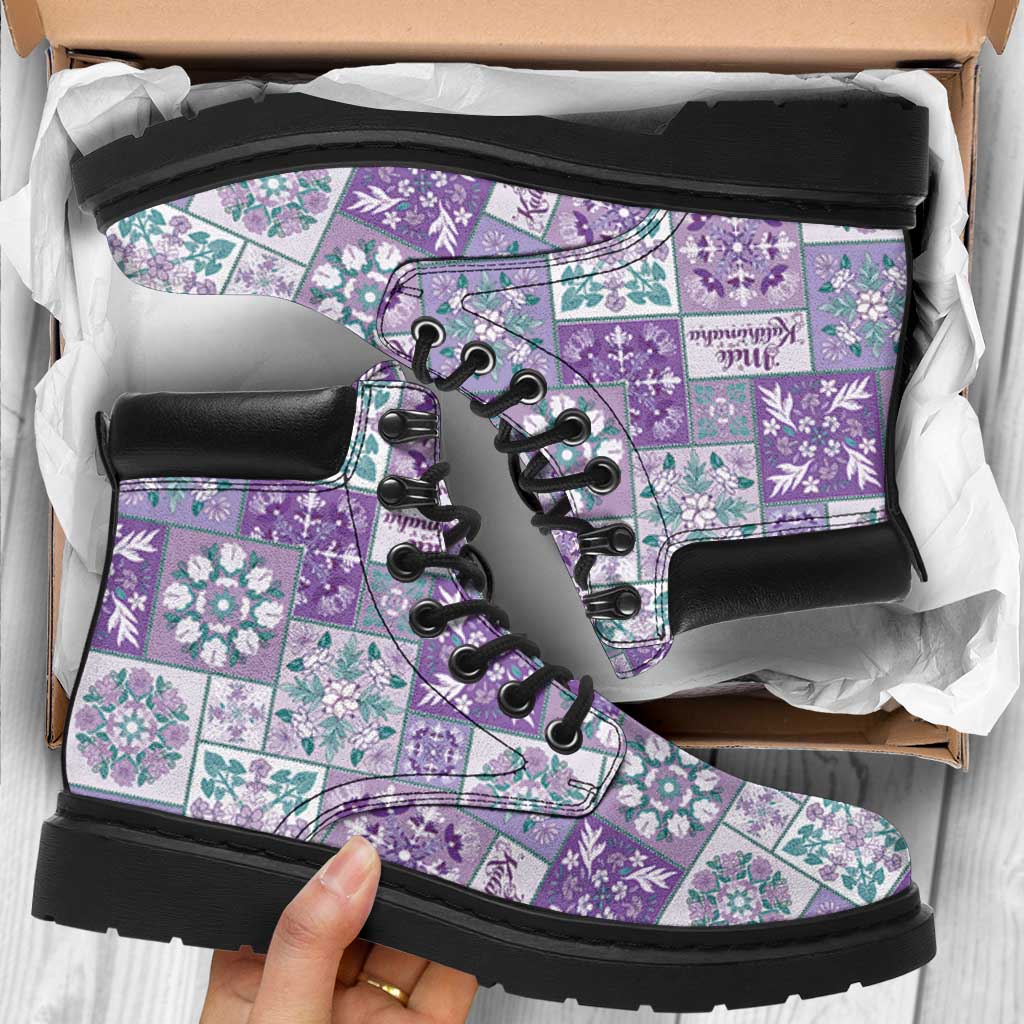 Mele Kalikimaka Hawaii Christmas All Season Boots Poni Seamless Floral Motif - Polynesian Pride