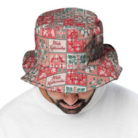 Mele Kalikimaka Hawaii Christmas Bucket Hat Ulaula Seamless Floral Motif - Polynesian Pride