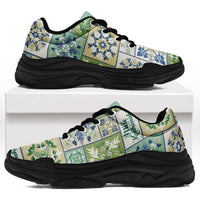 Mele Kalikimaka Hawaii Christmas Chunky Sneakers Omaomao Seamless Floral Motif - Polynesian Pride
